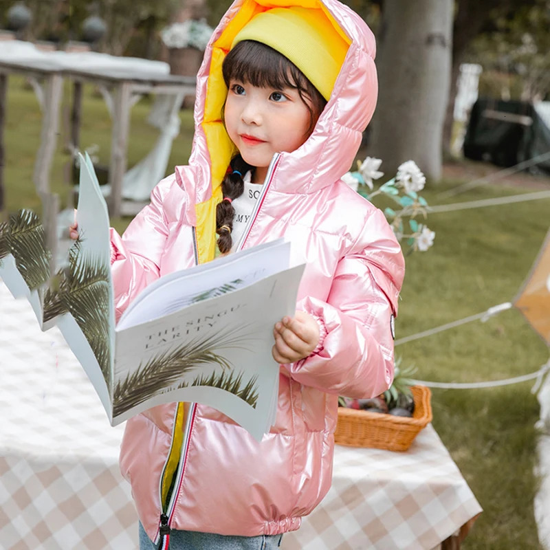 Down Coat Children Winter Duck Down Jacket for Kids Girls Silver Gold Shiny Boys Hooded Coat Baby Clothing Outwear kids Parka Snowsuit 231207