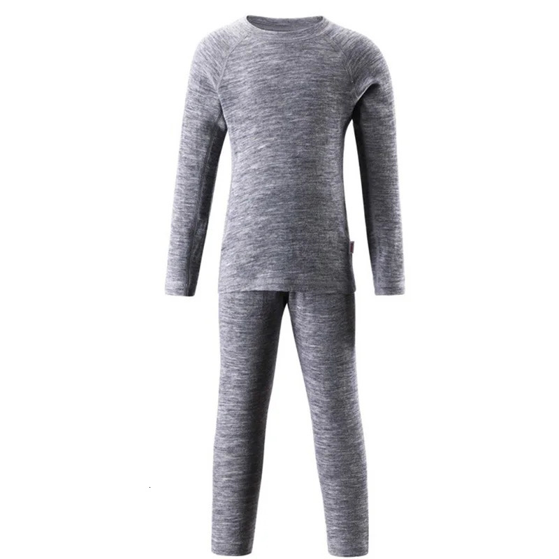 Family Matching Outfits Merino wool kids base layer thermal underwear set sports long johns baby girl clothes boys top and pants kinsei 231207