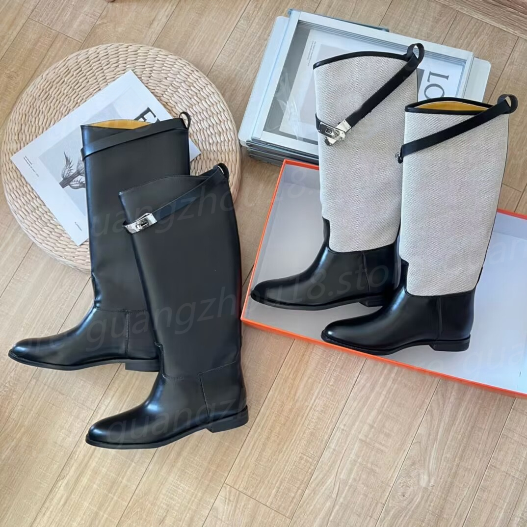 Fashion Designer High Boots Women's Luxury Shoes for Winter Splicing Knight Boots High Quality 25621