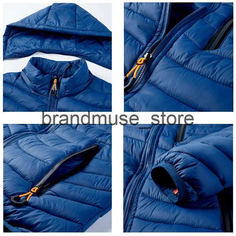 Men's Down Parkas Warm Jacket Men Windbreaker 2023 New Spring Autumn Hooded Parkas Men's Fashion Casual Lightweight Cotton Padded Jacket Coa