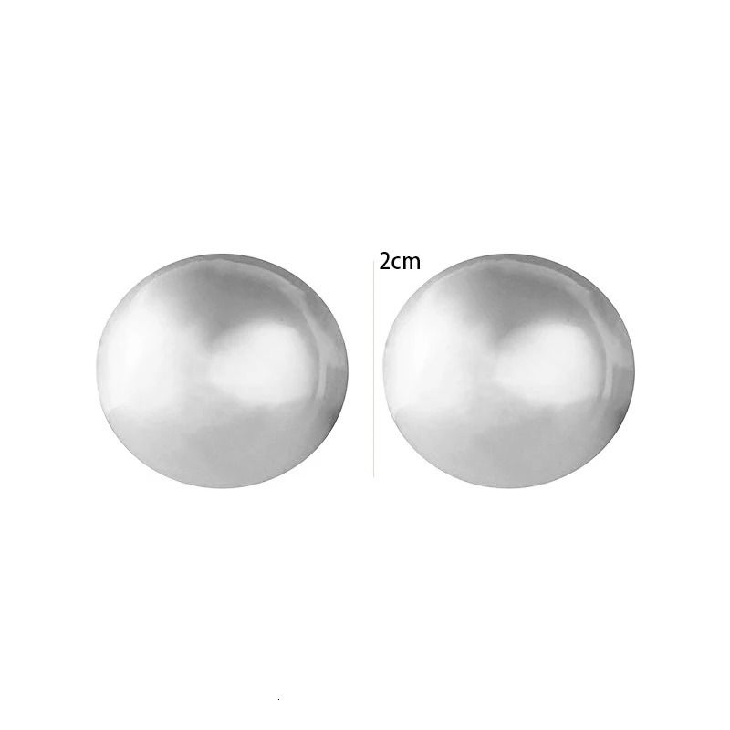 Charm European Style Punk Fashion Geometric Half Metal Big Ball Round Stud Earrings for Women Girls Party Accessories 231208