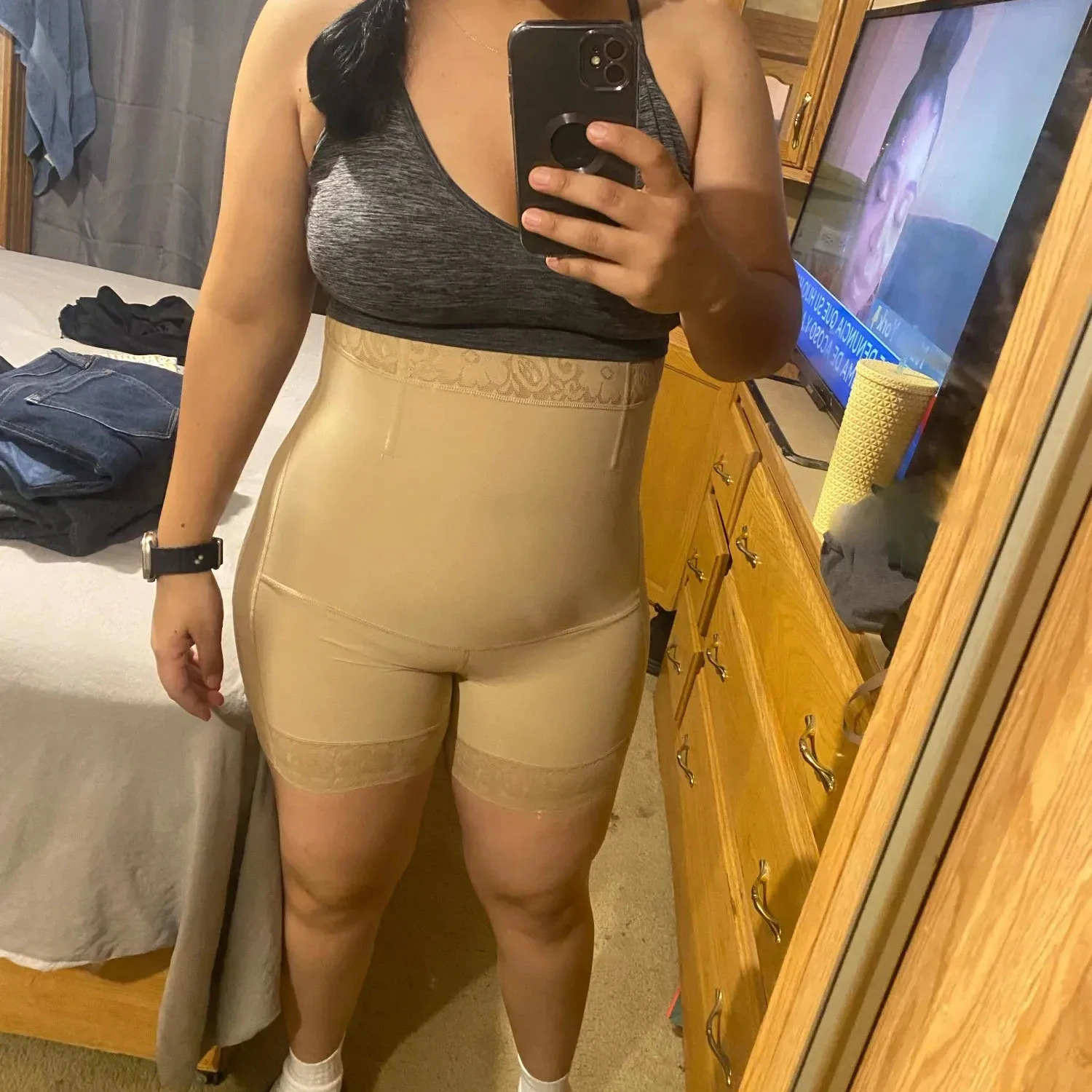 Arm Shaper Short Faja Slimming High Waist Body Shaper Shorts Panties Stomach Tummy Control Shapewear Women Belly Tummy Slimmer Compression 231202