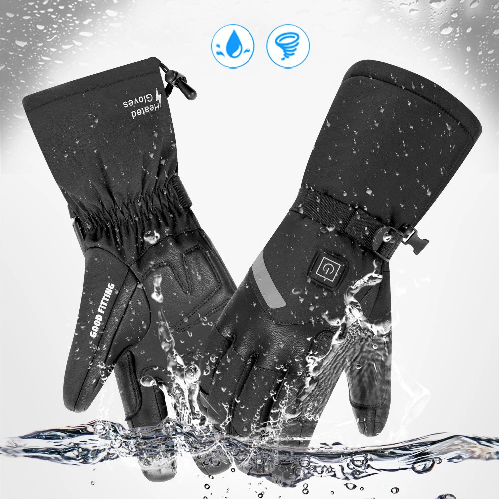 Five Fingers Gloves Heated Motorcycle Gloves Winter Warm Motorcycle Gloves Guantes Moto Heated Gloves Waterproof Rechargeable Heating Thermal Gloves 2