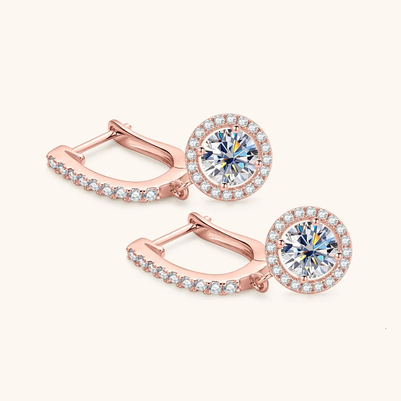 Hoop Huggie Anziw Women Hoops 925 Silver Gold Drop Earrings Dangle Real Earring Original GRA Certified Wedding Jewelry Gifts 231207