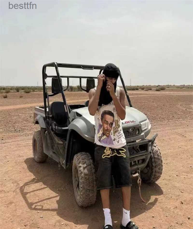 Men's Jeans Y2K Denim Shorts Hip Hop Trend American Haruku Men Women's Street Clothing 2023 Summer New Casual Baggy Jean Shortsl231208