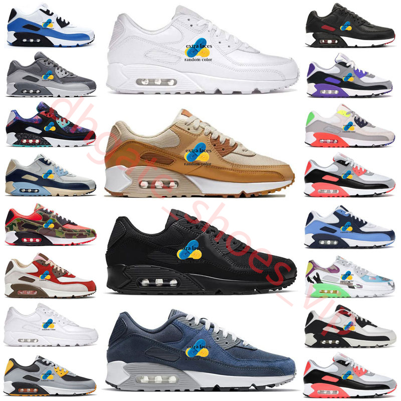 2024 Men Women 90 Running Shoes Triple Black White UNC Grey White Red Particle Grey Deep Royal Spring Green maxs Infrared Outdoor Mens Trainer size 36-47 chaussures