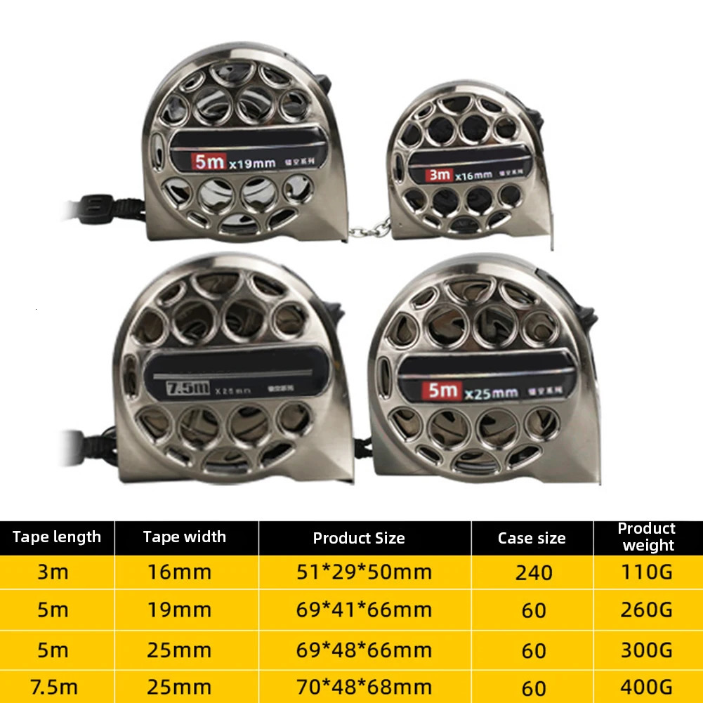 Tape Measures 3/5/7.5M Hollow Metric Tape Measure 5m Sewing Meter High Precision Stainless Steel Retractable Tape Measure Woodworking Ruler 231207