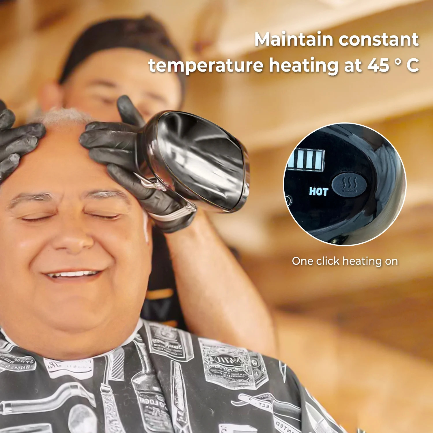 Face Care Devices Professional Vibration Massager Barbershop Cordless Handheld Heat Massager USB Charging Body Neck Back Head Face Massager 231208