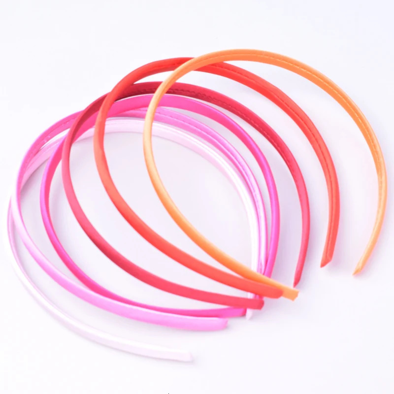 Headbands 60pcslot DIY Satin Covered Solid Fabric Resin Hair Band Plastic Hairbands Girls Headband for Women 231207