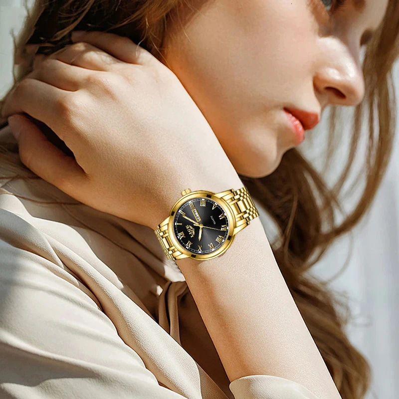 Other Watches LIGE 2023 Gold Watch Women Ladies Creative Steel Women's Bracelet Female Waterproof Clock Feminino 231207