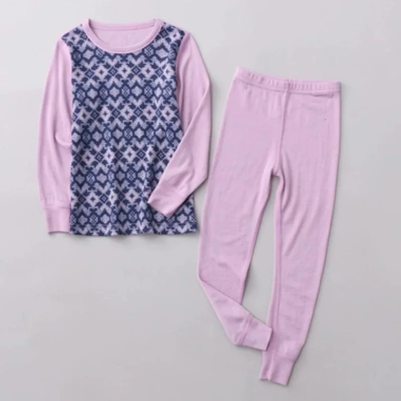 Family Matching Outfits Merino wool kids base layer thermal underwear set sports long johns baby girl clothes boys top and pants kinsei 231207