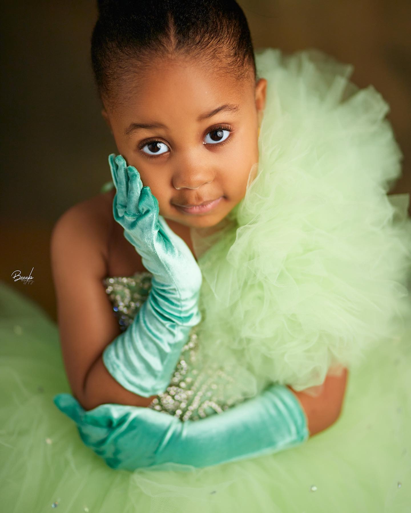 2023 Mint Crystals Flower Girl Dresses Ball Gown Tulle Beaded Flower Vintage Little Girl Peageant Birthday Christening Dress Gowns ZJ419