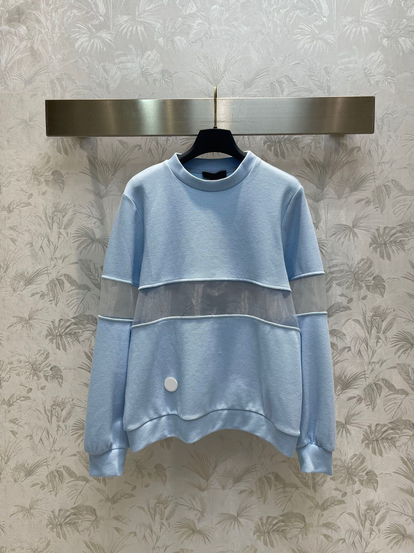 Women's Colour Casual Translucent Patchwork Loose Lantern Sleeve Tops