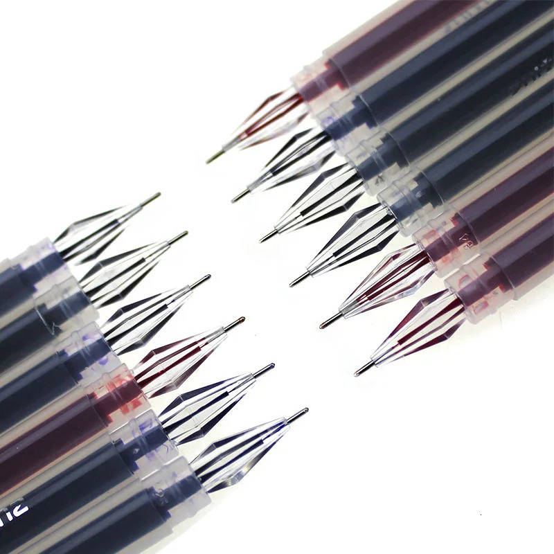 Gel Pens ZUIXUA 12pcs Gel Pen 0.38mm Black Blue Red Ink Pens Large Capacity Writing Smooth School Student Pens Office Stationery 231208