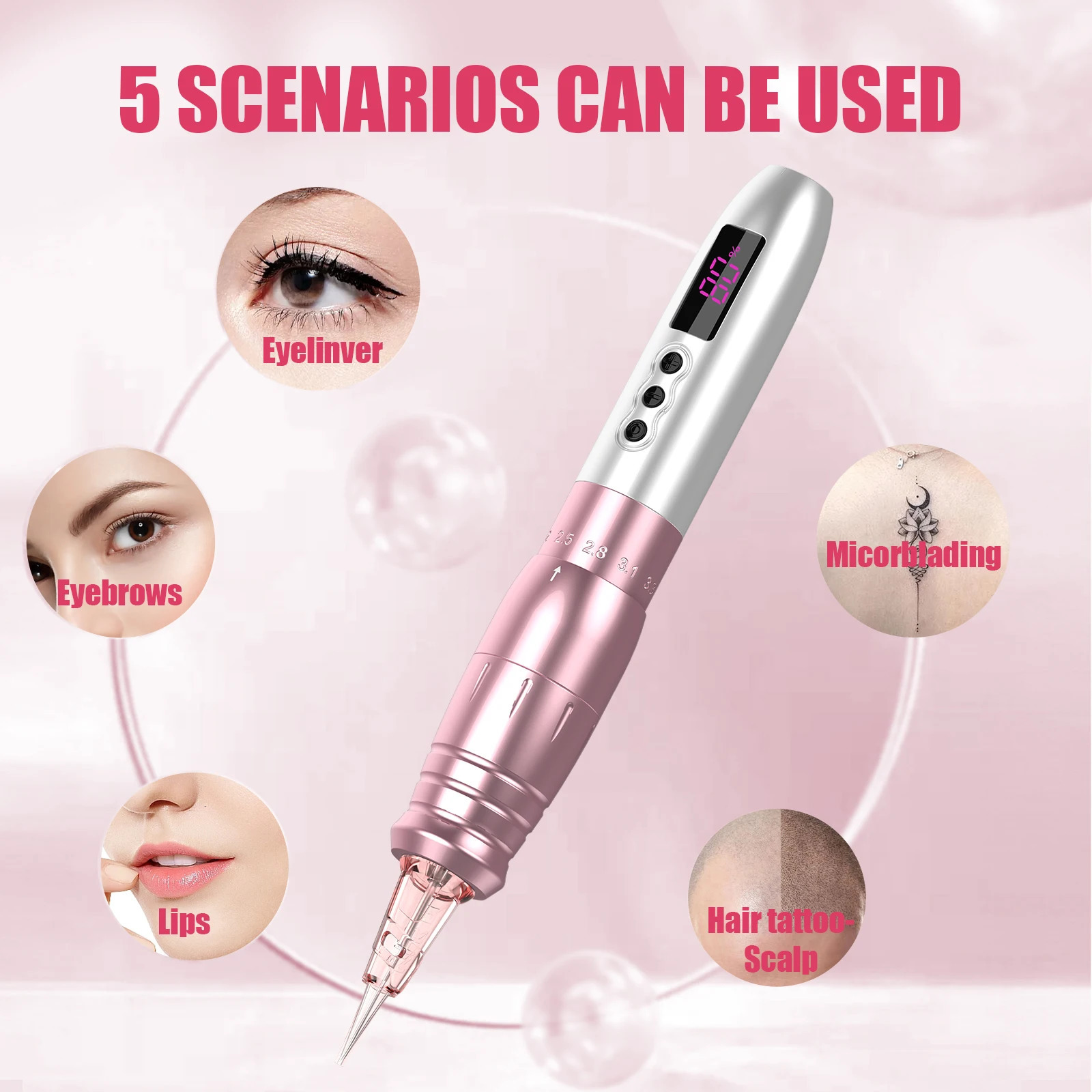 Tattoo Machine LOLA AIR Pro Wireless Battery Permanent Makeup Pen for Micropigment Eyebrows Eyeliner Lips Microblading Hair Scalp 231208