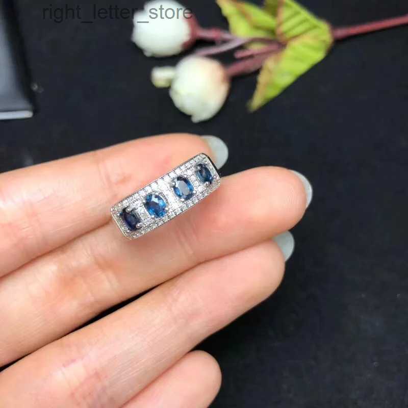 With Side Stones seniorNatural sapphire ring simple style Sri Lanka sapphire ladies ring 925 silver custom numberanniversary pretty YQ231209