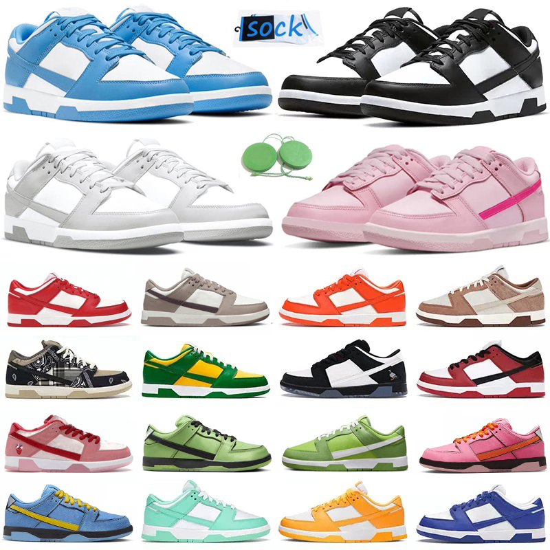 Men Women Shoes Sneaker Panda White Black Unc Blue Grey Fog Medium Olive Triple Pink Brown Rose Whisper Active Fuchsia Platform Mens Trainers Sports Sneakers Shoe GAI