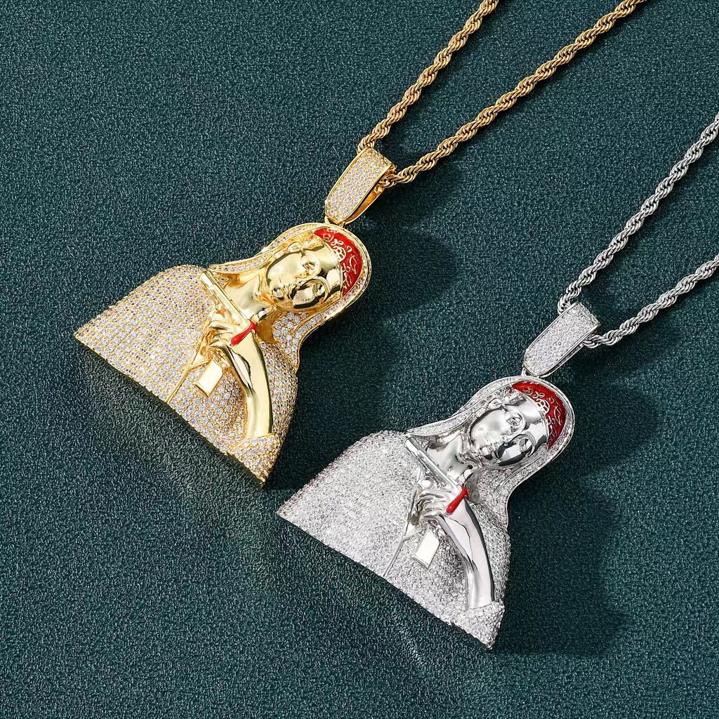 Custom Sier Full Moissanite Creative Design Men Cuban Big Charm Necklace Pendant