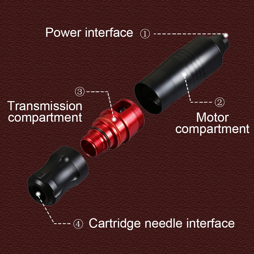 Tattoo Guns Kits Professional Machine Set Rotary Pen Kit Power Supply Needle Ink DC Interface Gun Makeup Complete 231208