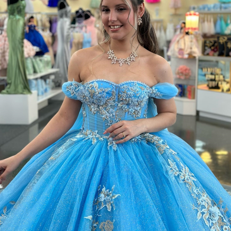 Shiny Sweetheart Quinceanera Dress 2024 Ball With Cape Appliques Lace Beading Princess Party Gown Vestidos 15 De