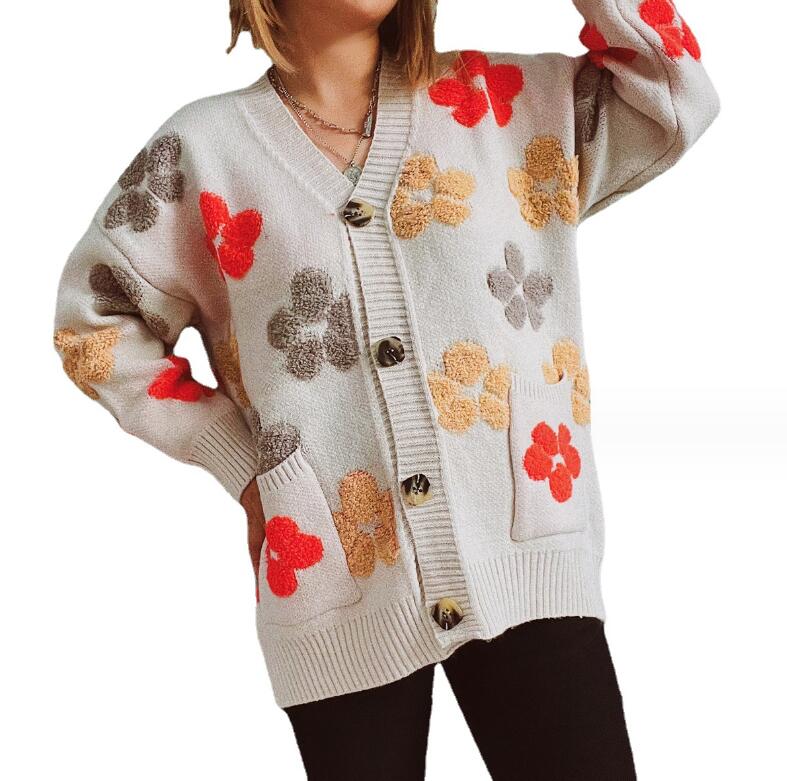 Women's Sweaters 2023 Autumn/Winter New Casual Thickened Knitted Coat Jacquard Women's Sweater Cardigan