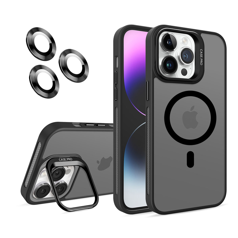 Luxury Lens Metal Ring Stand Magnetic For Magsafe Wireless Charging Case With Camera Glass Film Shockproof For iPhone 11 12 13 14 15 Pro Max Plus Sams