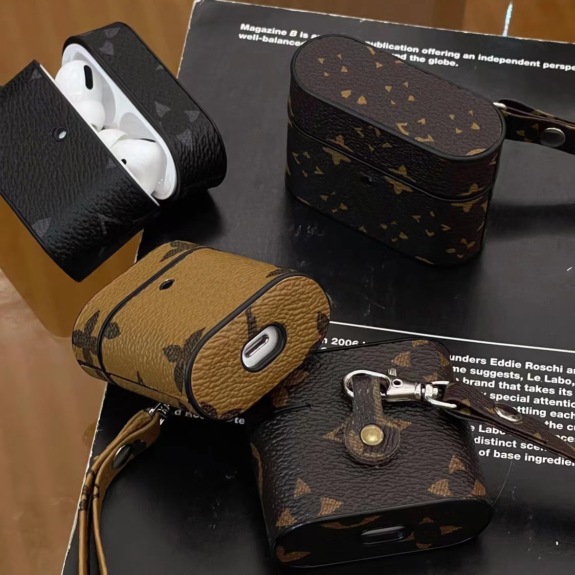 Designer Leather Airpods Cases 1 2 3 4 Pro Luxury Airpod Hi Quality Airpod Cover Airpods1 Airpods2 Airpods3 Airpodspro Case With Logo Box Packing