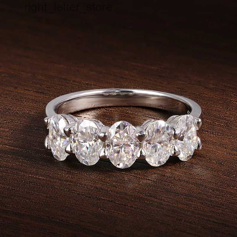 With Side Stones KNOBSPIN D VVS1 4*6mm Oval Moissanite Rings for Women Fine Jewelry Engagement Wedding Eternity Bands with GRA s925 Slive Ring YQ23120