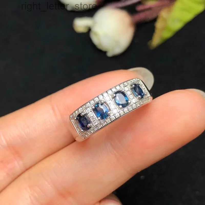 With Side Stones seniorNatural sapphire ring simple style Sri Lanka sapphire ladies ring 925 silver custom numberanniversary pretty YQ231209