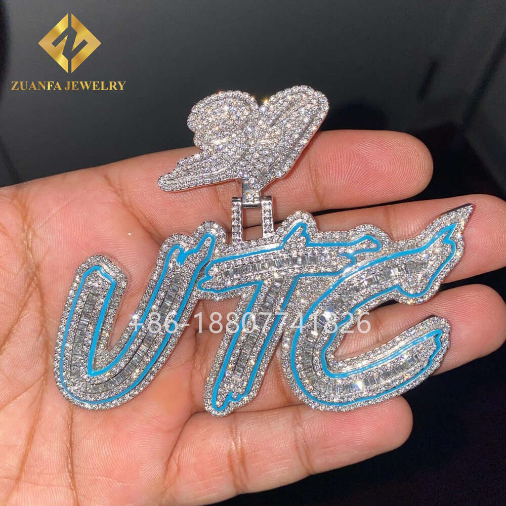 Custom Popular Premium Look Moissanite Hip Hop Jewelry Cuban Link Chain Vvs1 Diamond Iced Out Pendant