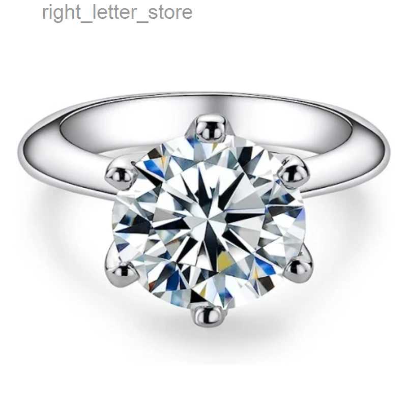 With Side Stones JIU ZUAN Mosanite Diamond Rings Resizable for Women 5 Engagement Round Cut Real 925 Sterling Silver Wholesale Jewelry YQ231209