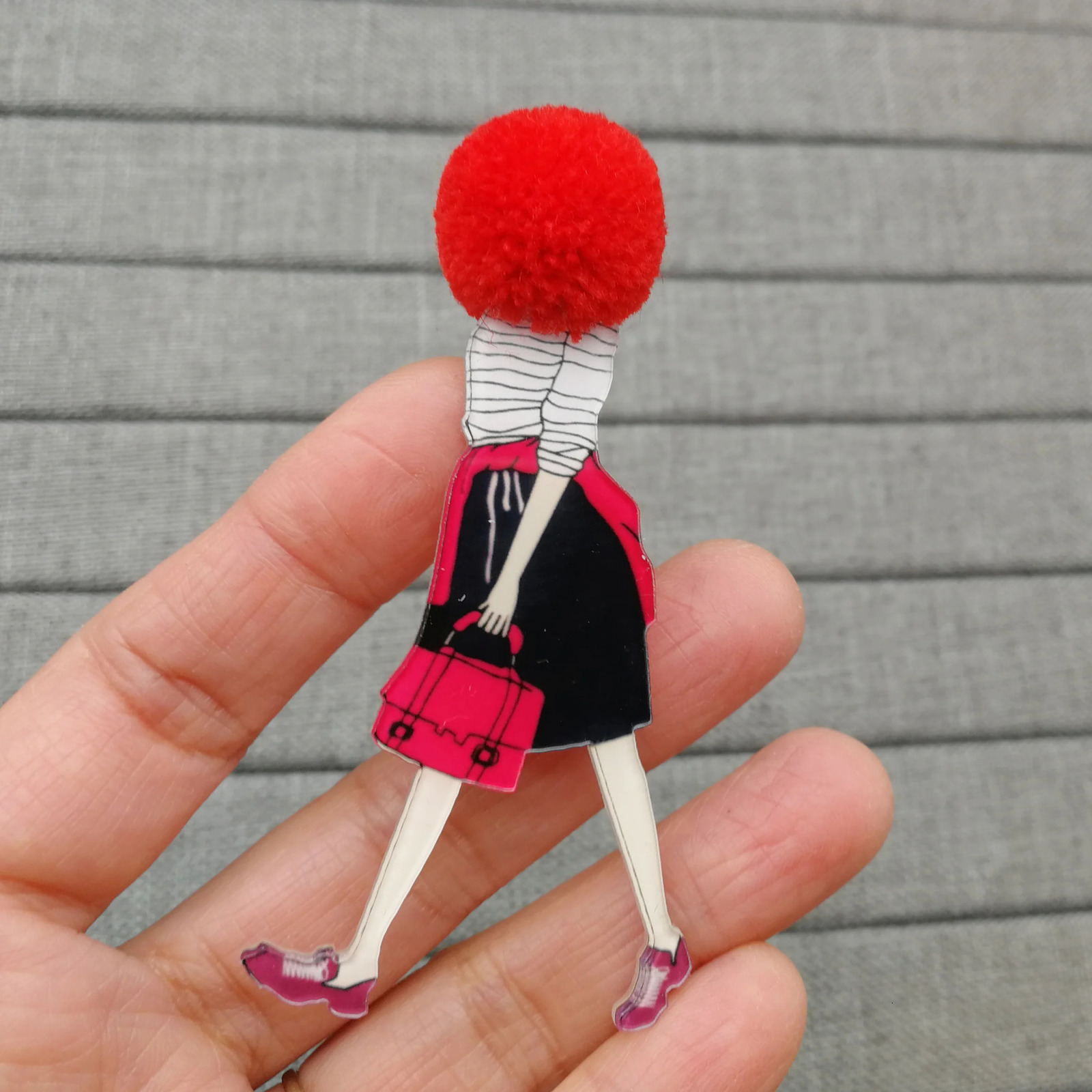 Pins Brooches 12pcs Fashion Brooch Pins for Woman Brooches Girls Cartoon Models Acrylic Brooches Kawaii Pompom Clothing Jewelry Accessories 231208