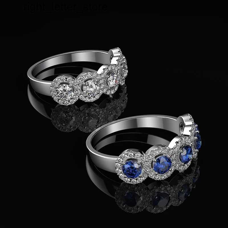 With Side Stones OEVAS 925 Sterling Silver Sparking High Carbon Diamond Created Moissanite Wedding Rings For Women Bride Band Party Jewelry YQ231209