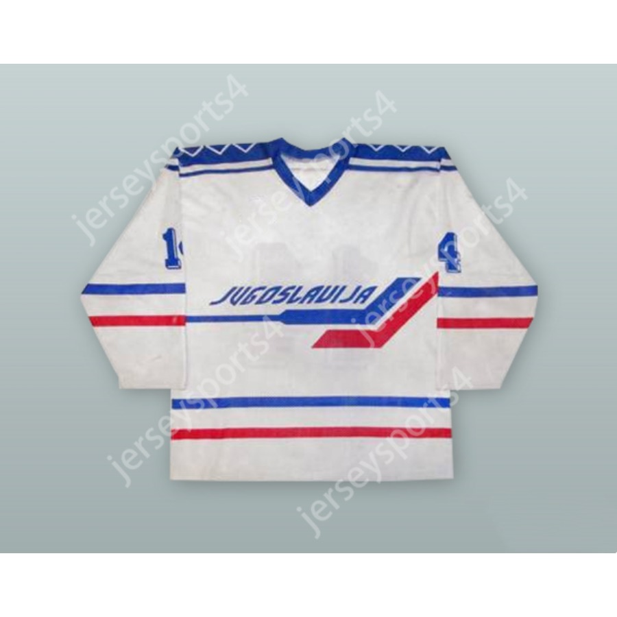 Custom 1991 YUGOSLAVIA NATIONAL TEAM WHITE HOCKEY JERSEY NEW Top Ed S-M-L-XL-XXL-3XL-4XL-5XL-6XL