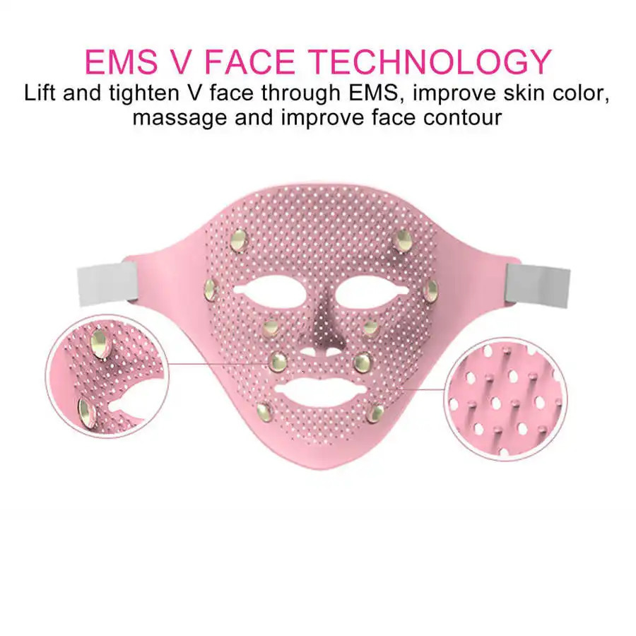 Face Massager 3D Silicone Mask Electric EMS V Shaped Magnet Massage Lifting Slimming SPA Beauty Skin Care Tool 231208