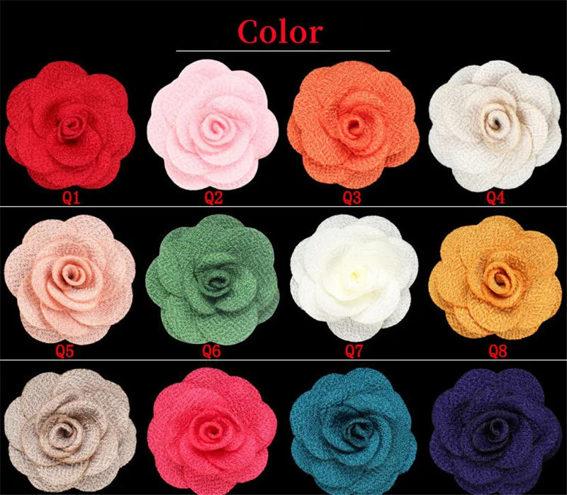 Pins Brooches BoYuTe 20 Pieces/Lot High Quality Camellia Flower Lapel Pin Brooch Men Fashion Wedding Boutonniere 23 Colors 231208