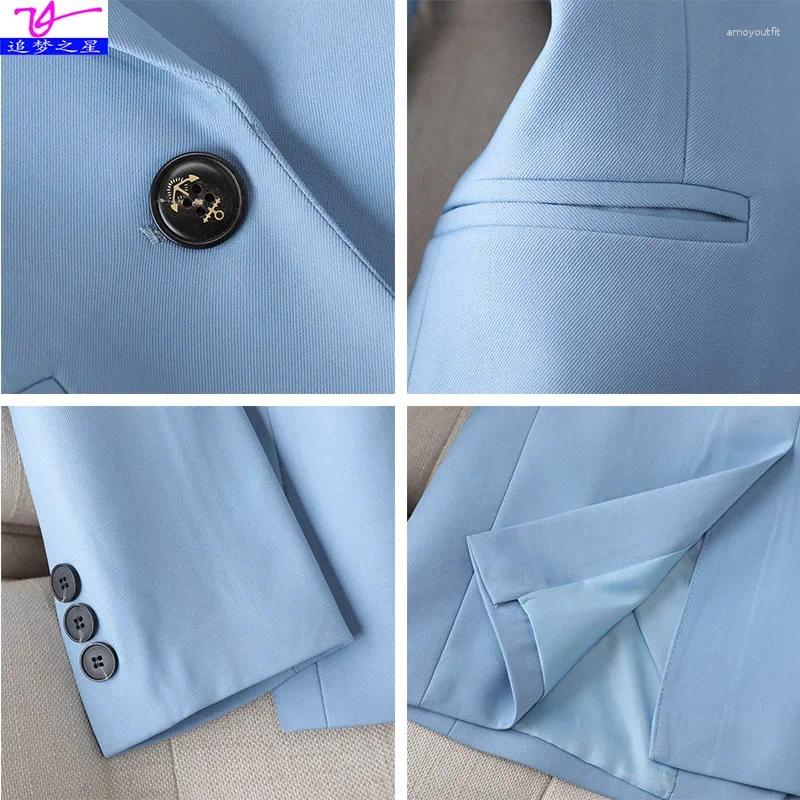 Women's Suits High Quality Long Sleeve Female Blazer Women Blue Coffee Khaki Single Button Slim Jacket Ladies Business Work Wear Formal Coat