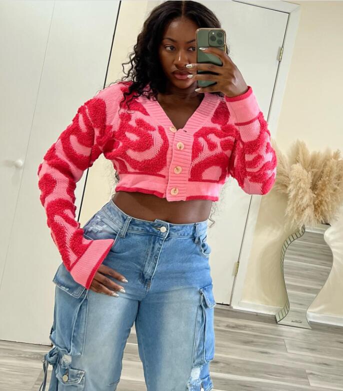 Women's Sweaters 2023 Autumn/Winter New Fashion Casual V-neck Slim Fit Women's Knitted Top