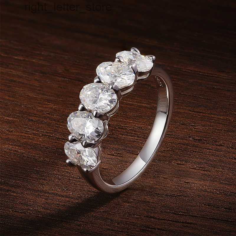With Side Stones KNOBSPIN D VVS1 4*6mm Oval Moissanite Rings for Women Fine Jewelry Engagement Wedding Eternity Bands with GRA s925 Slive Ring YQ23120