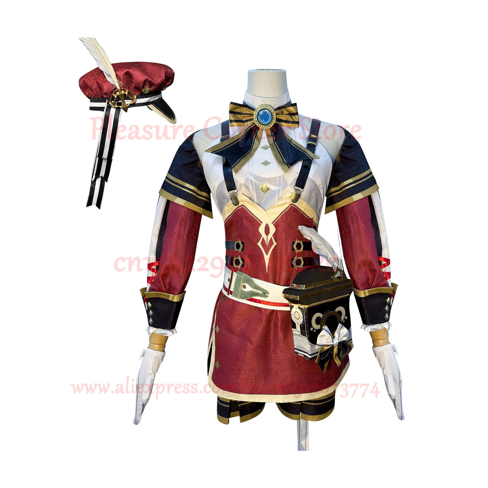 Anime Costumes Game Genshin Impact Charlotte Cosplay Costume Full Set Uniform Outfit Cosplay Charlotte Costume With Hat XS3XL In Stock 231208