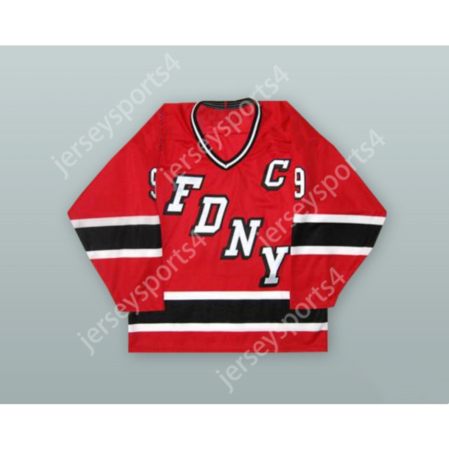 Custom FDNY BRAVEST 9 RED HOCKEY JERSEY NEW Top Ed S-M-L-XL-XXL-3XL-4XL-5XL-6XL