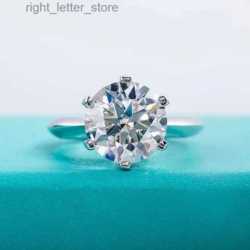 With Side Stones JIU ZUAN Mosanite Diamond Rings Resizable for Women 5 Engagement Round Cut Real 925 Sterling Silver Wholesale Jewelry YQ231209