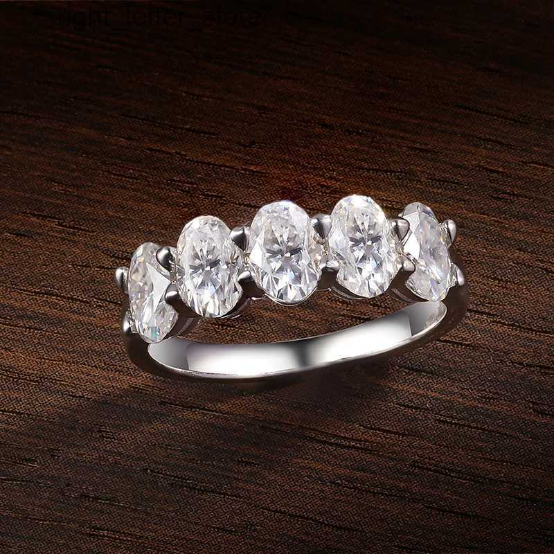 With Side Stones KNOBSPIN D VVS1 4*6mm Oval Moissanite Rings for Women Fine Jewelry Engagement Wedding Eternity Bands with GRA s925 Slive Ring YQ23120