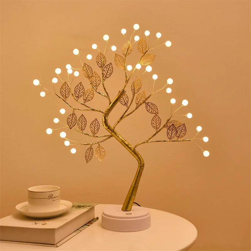 Novelty Items Specia Night Light Tabletop Tree Lamp Decorative LED Lights USB Or AA Battery Powered For Bedroom Home Party Decoration As Gift 231208