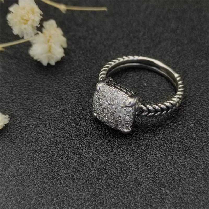 Luxury Wedding Ring Designer American Fashion Brand Jewelry Chatelaine Sterling Silver with Pav Diamonds for Women Rings Rings