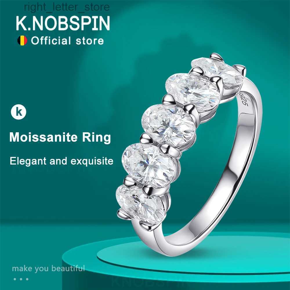 With Side Stones KNOBSPIN D VVS1 4*6mm Oval Moissanite Rings for Women Fine Jewelry Engagement Wedding Eternity Bands with GRA s925 Slive Ring YQ23120