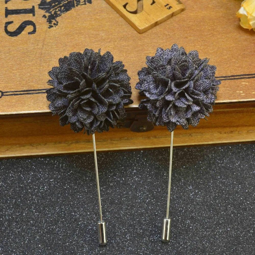 Pins Brooches 10 pcs/lot Men's Floral Lapel Pin Boutonniere Flower Lapel Pins for Party Business Wedding Small Gift 231208
