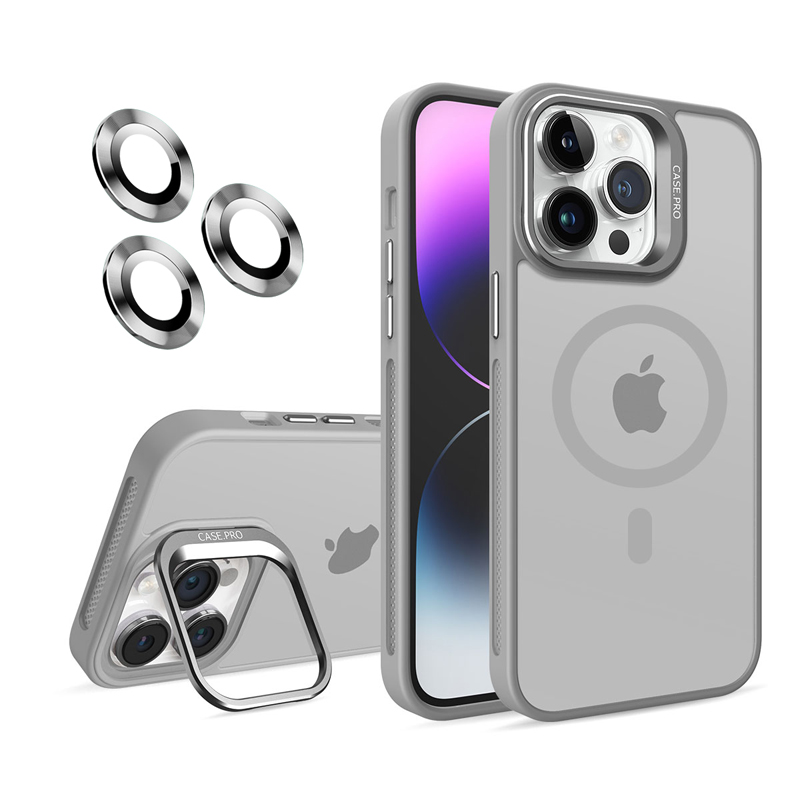 Luxury Lens Metal Ring Stand Magnetic For Magsafe Wireless Charging Case With Camera Glass Film Shockproof For iPhone 11 12 13 14 15 Pro Max Plus Sams