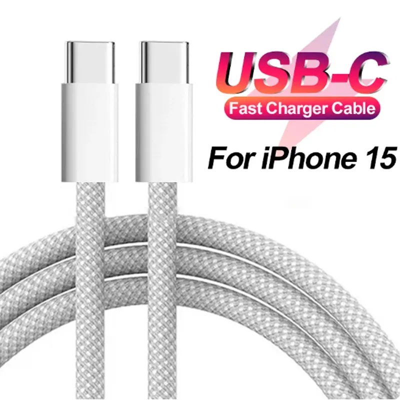 3A PD 60W USB Type C To USB C Cable Quick Charge 480Mbps OD3.8 Fast Charging Data Cable for iphone 15 Macbook Pro Samsung S20 S22 S23