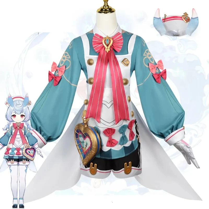 Anime Costumes Sigewinne Cosplay Genshin Impact Costume Fontaine Melusine Fortress of Meropide Head Nurse Wig Tail Ear Uniform Halloween Party 231208